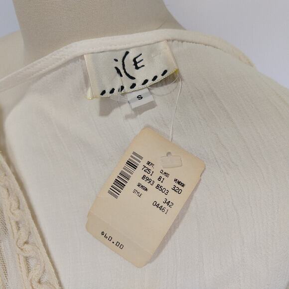 Vintage 90s Lace Vest Top Size S NWT Ice Deadstock Whimsygoth Ivory Romantic - Picture 6 of 6